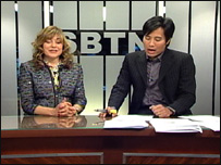 Dân biểu phát biểu trên Saigon Broadcasting Television Network