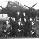 Lancaster (JA 962) Q for 'Queenie's',Ground Crew of No 7 PFF Squadron RAF at Oakington. This photograph was taken sometime during 1943. Note the number of Operational Sorties carried out by this aircraft.