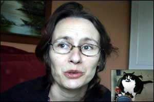 Sharon and (inset) her cat!