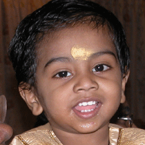 Sandal paste is applied on the forehead