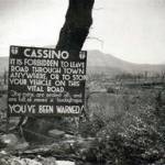 Sign on road at Monte Cassino, Italy World War II
