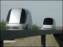 The pods would run on a 'road in the sky'