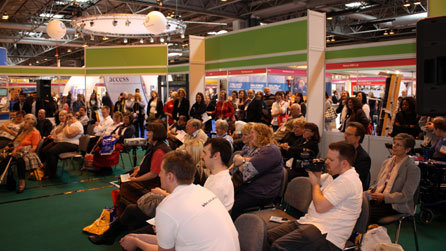 A packed crowd squeezed into the Lifestyle Zone to giggle themselves silly during Laurence Clark's show