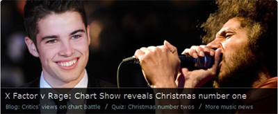 Rage v X Factor homepage promo