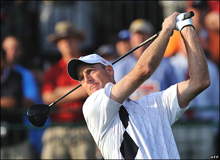 Jim Furyk tees off