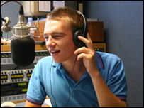Tom in the BBC Radio Kent news studio