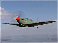 Spitfire in flight