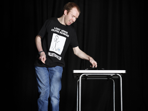 Lee Ridley using his tablet computer. (Photo taken by Caroline Briggs)