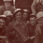 Fred and pals with a bomb from a near miss on DDay.