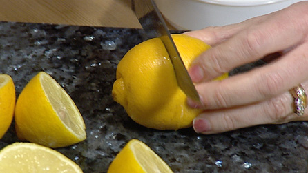 Image of lemons on a chopping board