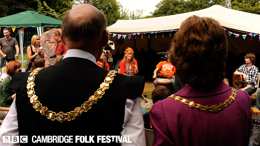 All sorts of people arrived to watch the half hour musical workshop.