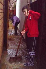 Sweeping water