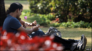 Indian couple in a park