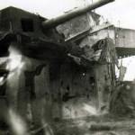 The ship is severely damaged in an air attack