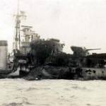 HMS Saumarez flotilla leader of 3rd destroyer squadron treacherously mined in Corfu Channel October 22, 1946. Stoker Mechanic T A Russell D/KX100469 Gear Room Watch keeper