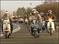 Steve Treble riding with scooters
