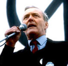 MP Tony Benn delivering a speech at a CND rally