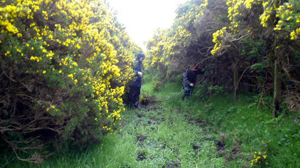 "The gorse and mud combine to wreak a terrible revenge. Progress was pretty slow until we reached the golf course and then we could escape onto the fairways. Just don't tell the greenkeeper!"