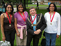 The Lord Mayor of Leicester with some walkers