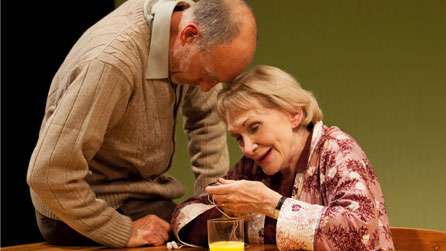 Sam Cox (Billy) and Siân Phillips (Maggie) in Frantic Assembly's Lovesong. Photo: Johan Persson