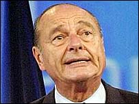 O presidente francês Jacques Chirac