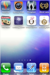 Smartphone screen showing a selection of apps