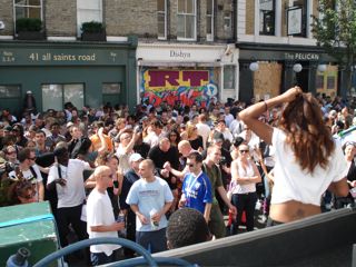The crowd at Matrix sound systems goes wild whilst the camera rolls.