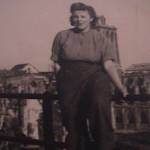 Photo taken in Caen showing the destruction behind