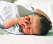 Sleepy newborn baby