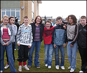 The tug of war team from 8Sat at Filey School