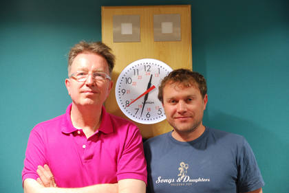 Tom with Mark Meharry of musicglue.com