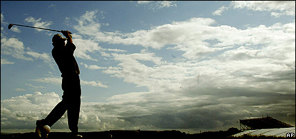 Silueta de un golfista