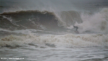 Eventual winner, George Schofield on a chunky wave during the Tsunami Cup. Image by Adrian Lincoln at www.framesphotography.co.uk.