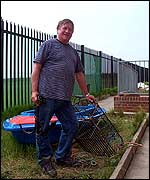 John Murphy with the lobster pot and anchor