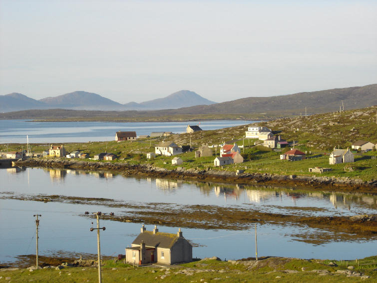 Sunshine over Backhill on Berneray