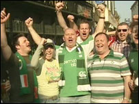 Irish rugby fans in Wales