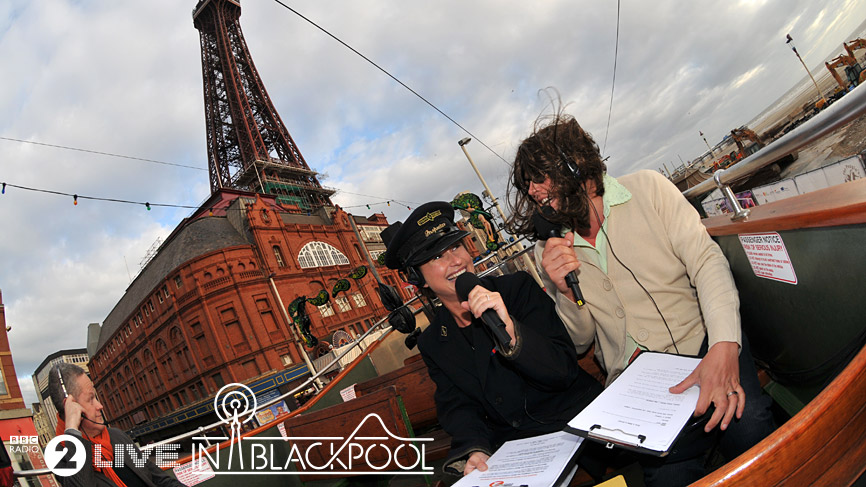 Alan Carr on Blackpool's Princess Alice Tram
