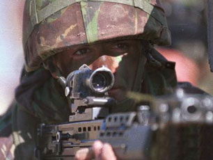 Soldier in combat gear