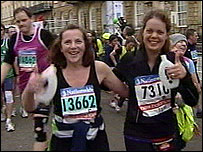 Ali and Nat - Bath Half-marathon 2008