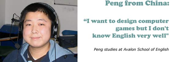 Peng from China: 'I want to design computer games but I don't know English well'