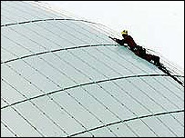 Greenpeace campaigner Paul Schot scales Sizewell B