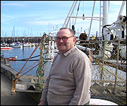 Eddie Temple at Scarborough harbourside