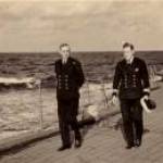 Left to Right- Paymaster-Commander Williams and Surgeon-Commander Sorley on the Quarterdeck