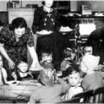 Teatime at Wartime Nursery School in Bedford circa 1942