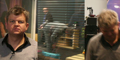 Adrian Chiles getting caned