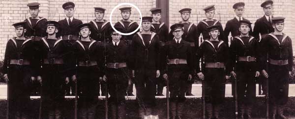 William Byers with fellow recruits at HMS Vivian, Devonport 1935