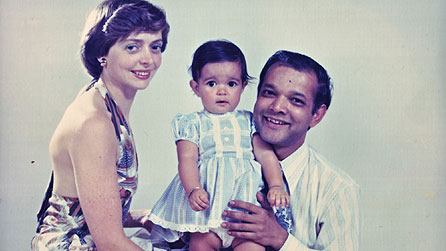 Maureen and Dr Phoonoo Bezboruah with their daughter