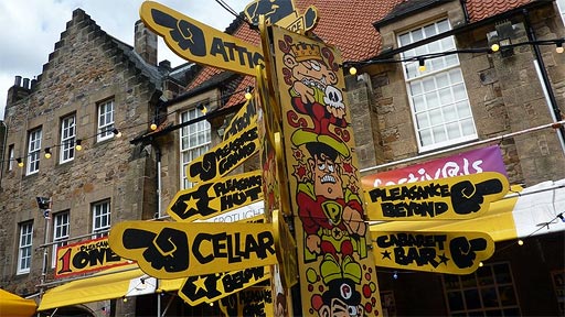 Signs in the Pleasance Courtyard