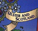 Detail of an Ulster Scots mural stating 'Ulster and Scotland'