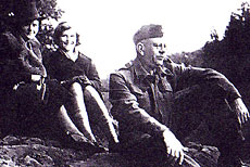 Danusia Trotman-Dickenson (centre) with her parents. Peebles, Scotland 1940
